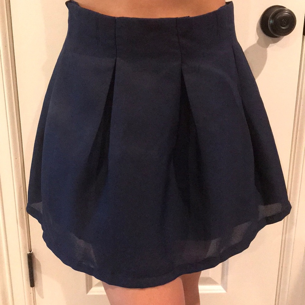 Navy blue skater skirt size small TOBI